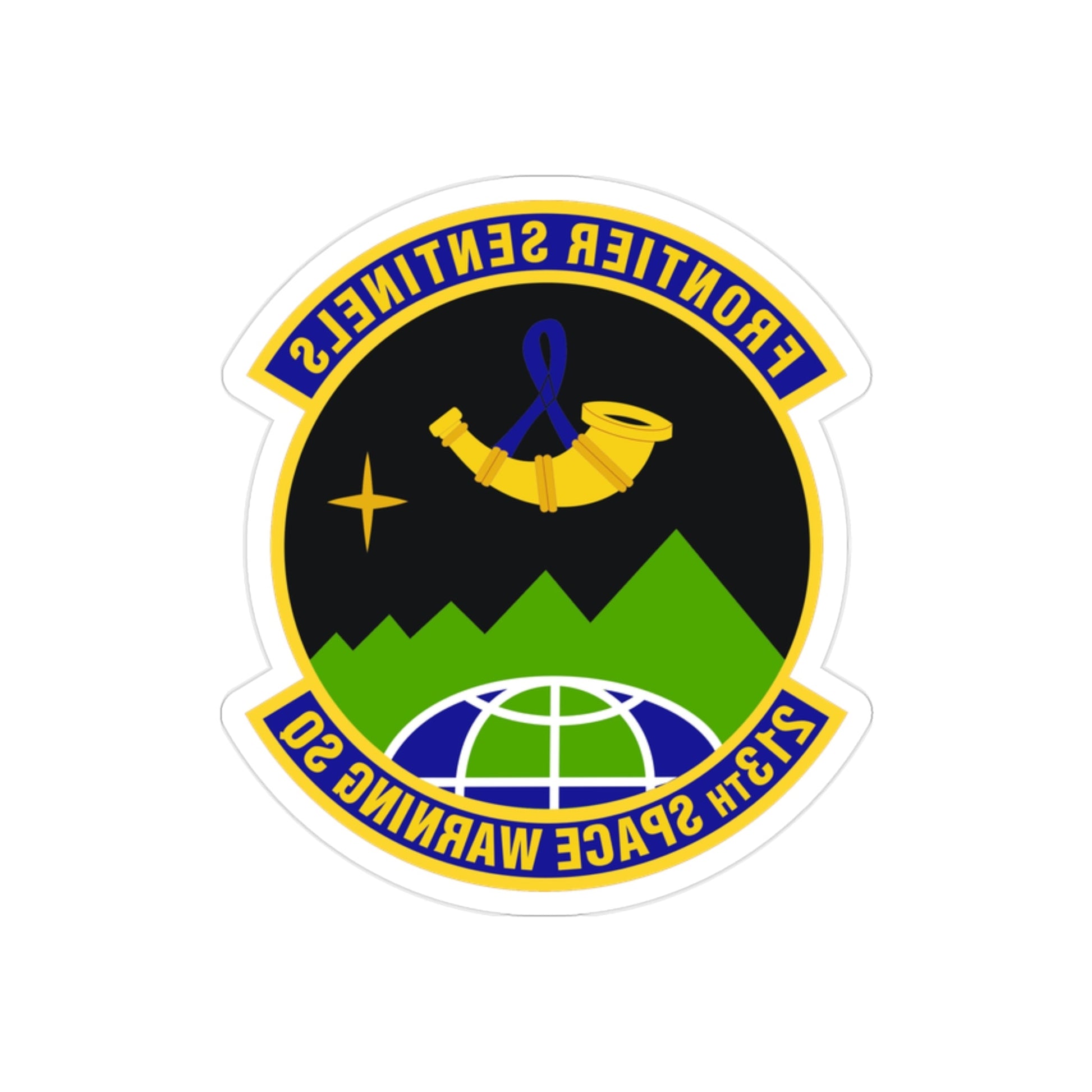 213th Space Warning Squadron (U.S. Air Force) REVERSE PRINT Transparent STICKER-2" × 2"-The Sticker Space