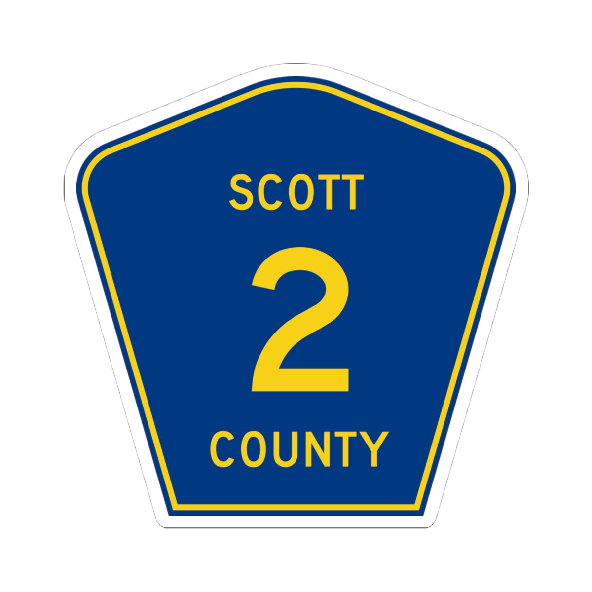 Scott County Route 2 MN (Minnesota) (Road Sign) STICKER Vinyl Kiss-Cut Decal