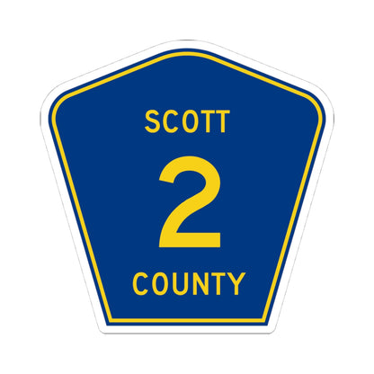 Scott County Route 2 MN (Minnesota) (Road Sign) STICKER Vinyl Kiss-Cut Decal