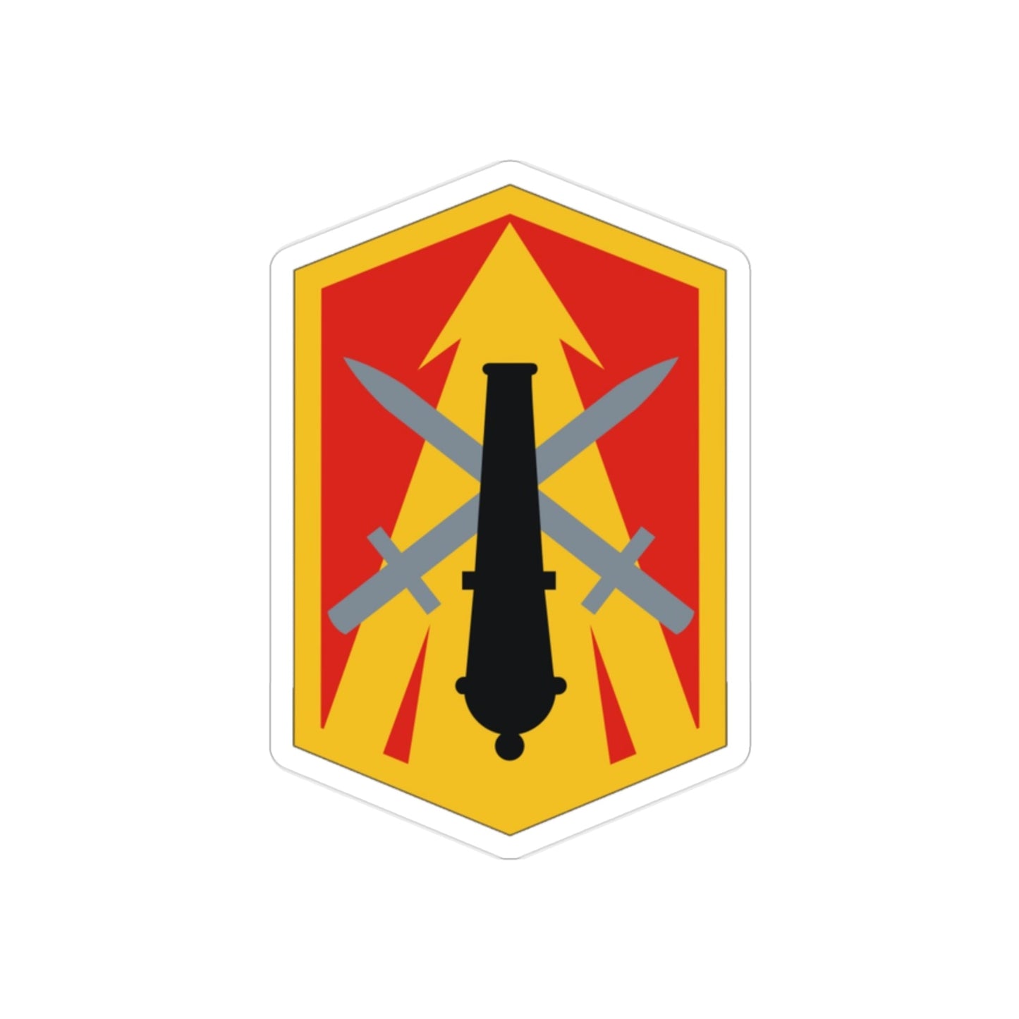 214th Field Artillery Brigade (U.S. Army) REVERSE PRINT Transparent STICKER-2" × 2"-The Sticker Space