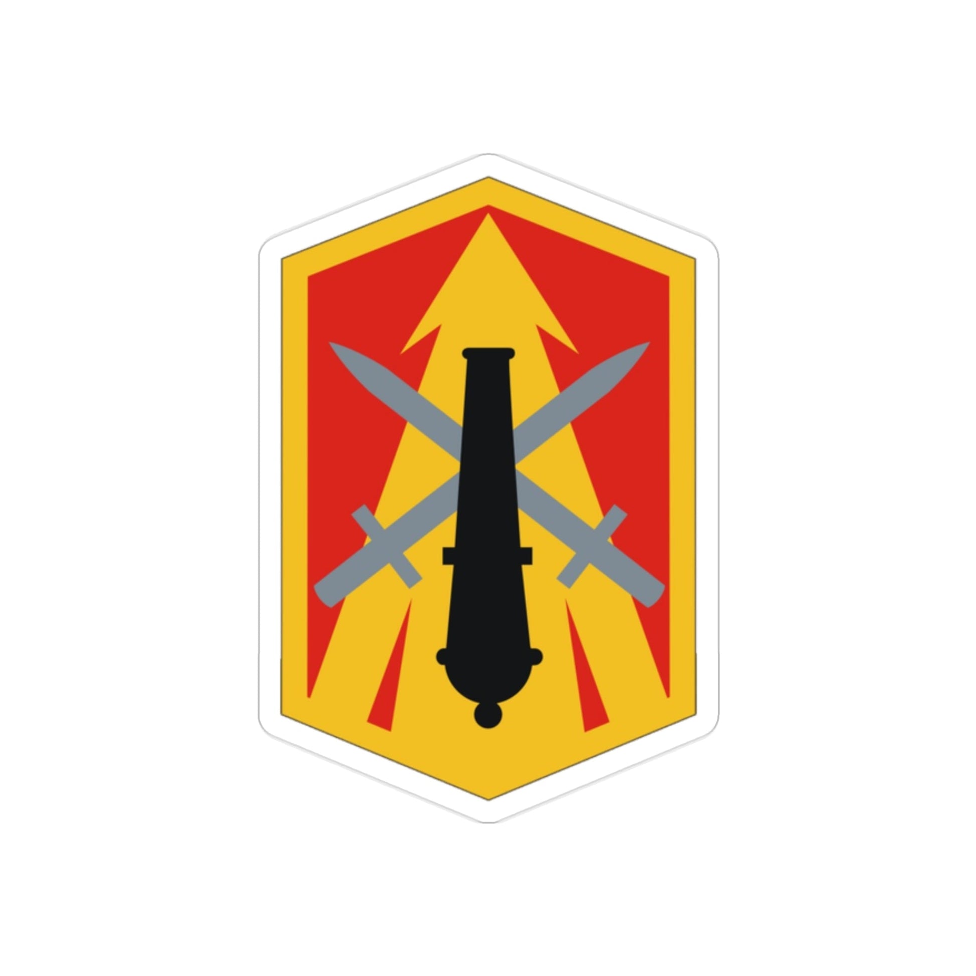 214th Field Artillery Brigade (U.S. Army) REVERSE PRINT Transparent STICKER-2" × 2"-The Sticker Space