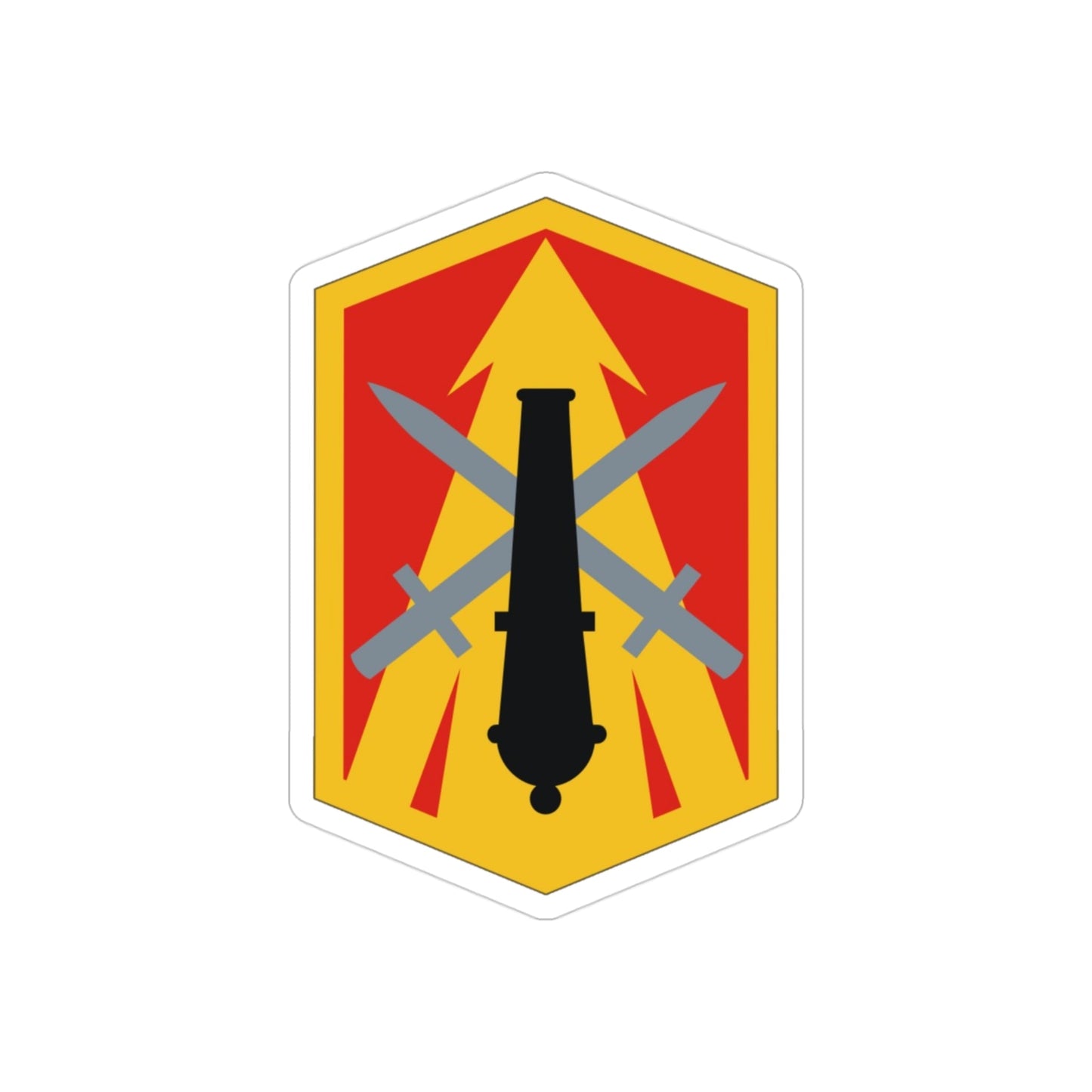 214th Field Artillery Brigade (U.S. Army) REVERSE PRINT Transparent STICKER-3" × 3"-The Sticker Space