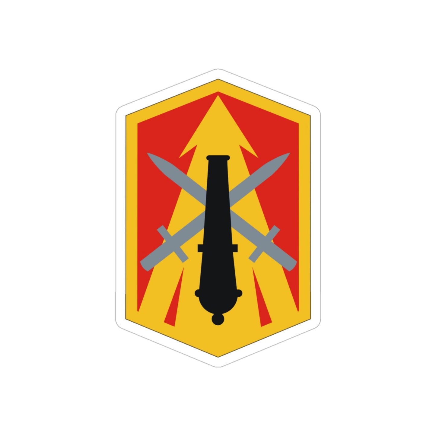 214th Field Artillery Brigade (U.S. Army) REVERSE PRINT Transparent STICKER-4" × 4"-The Sticker Space