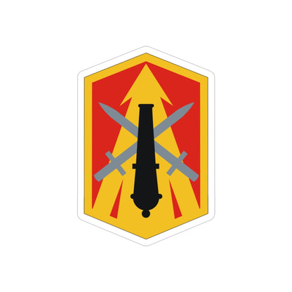 214th Field Artillery Brigade (U.S. Army) REVERSE PRINT Transparent STICKER-4" × 4"-The Sticker Space