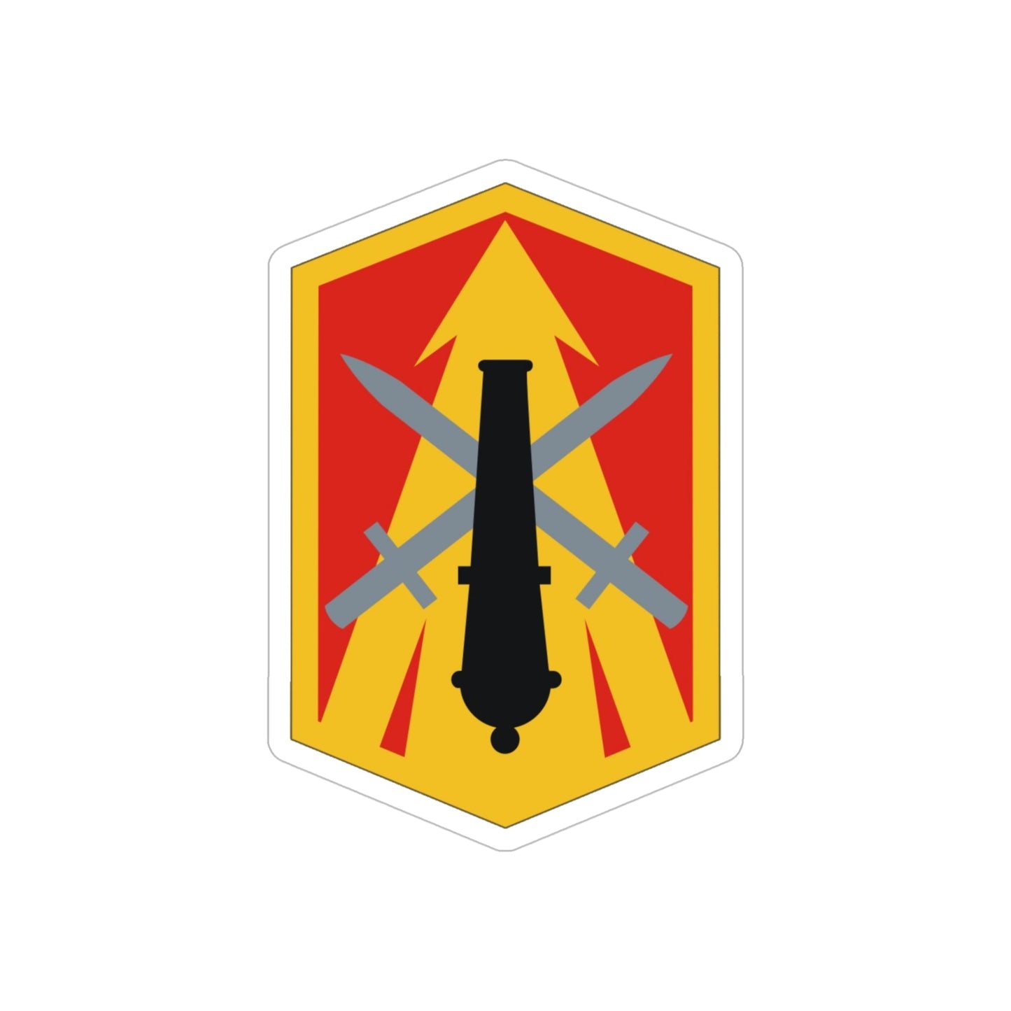 214th Field Artillery Brigade (U.S. Army) REVERSE PRINT Transparent STICKER-5" × 5"-The Sticker Space