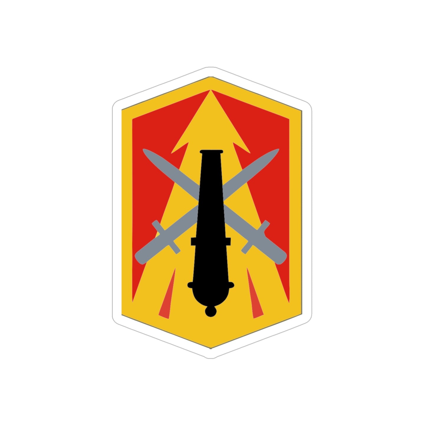 214th Fires Brigade (U.S. Army) REVERSE PRINT Transparent STICKER-5" × 5"-The Sticker Space