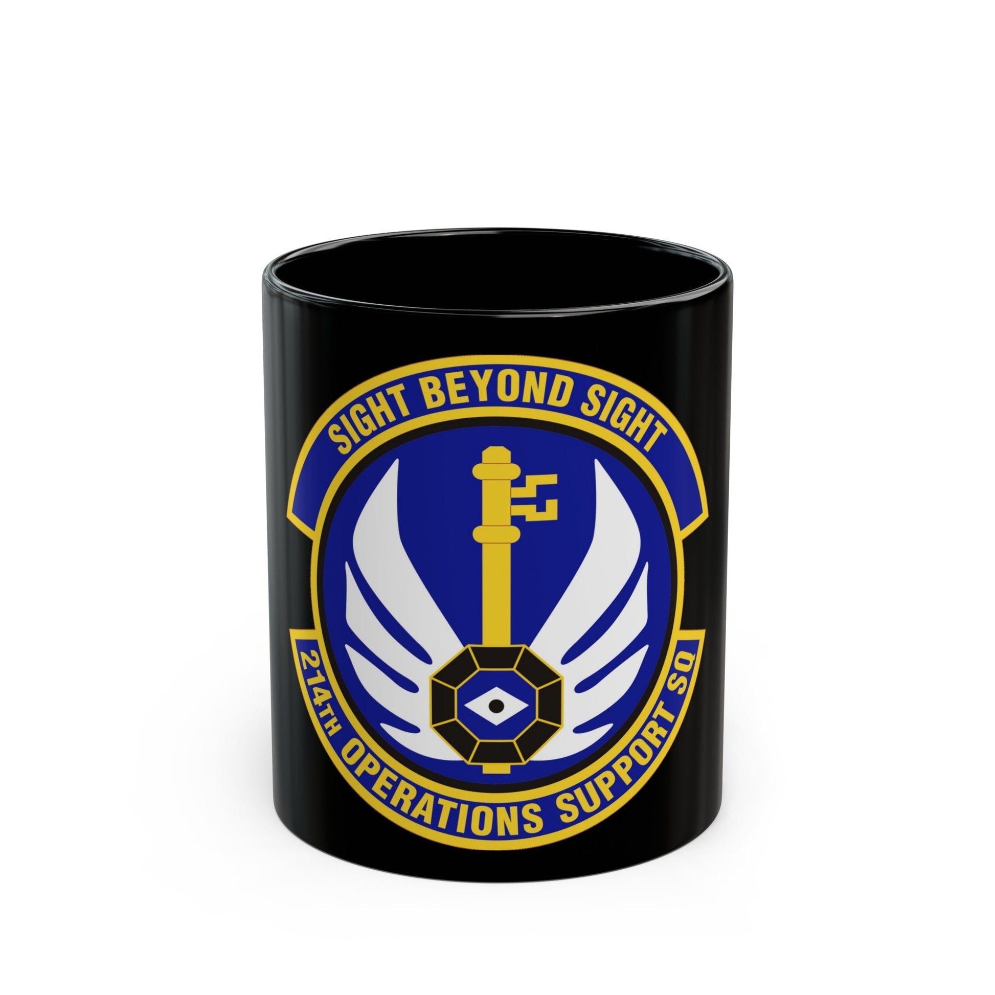 214th Operations Support Squadron (U.S. Air Force) Black Coffee Mug-11oz-The Sticker Space