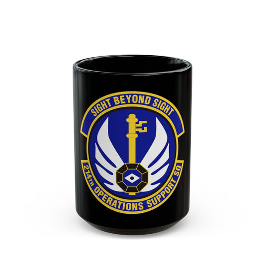 214th Operations Support Squadron (U.S. Air Force) Black Coffee Mug-15oz-The Sticker Space