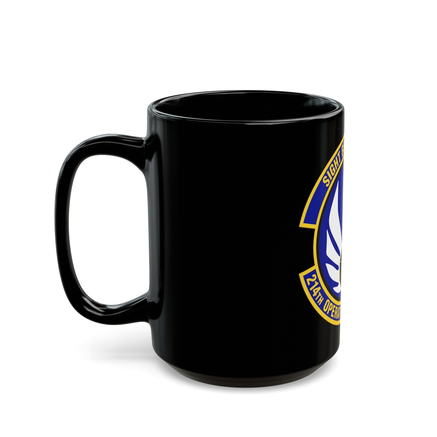 214th Operations Support Squadron (U.S. Air Force) Black Coffee Mug-The Sticker Space