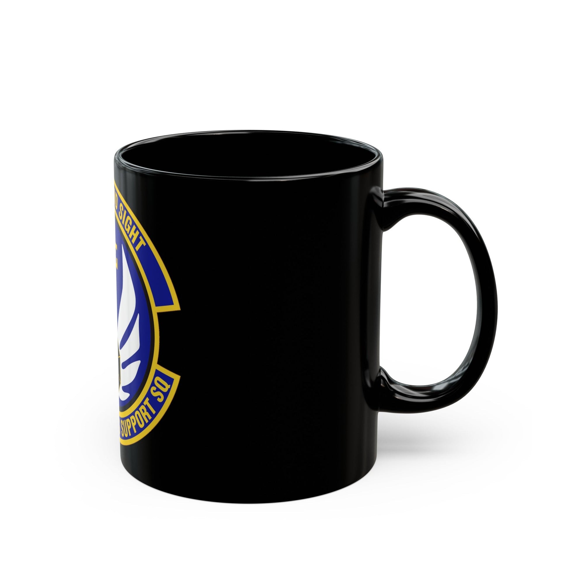 214th Operations Support Squadron (U.S. Air Force) Black Coffee Mug-The Sticker Space