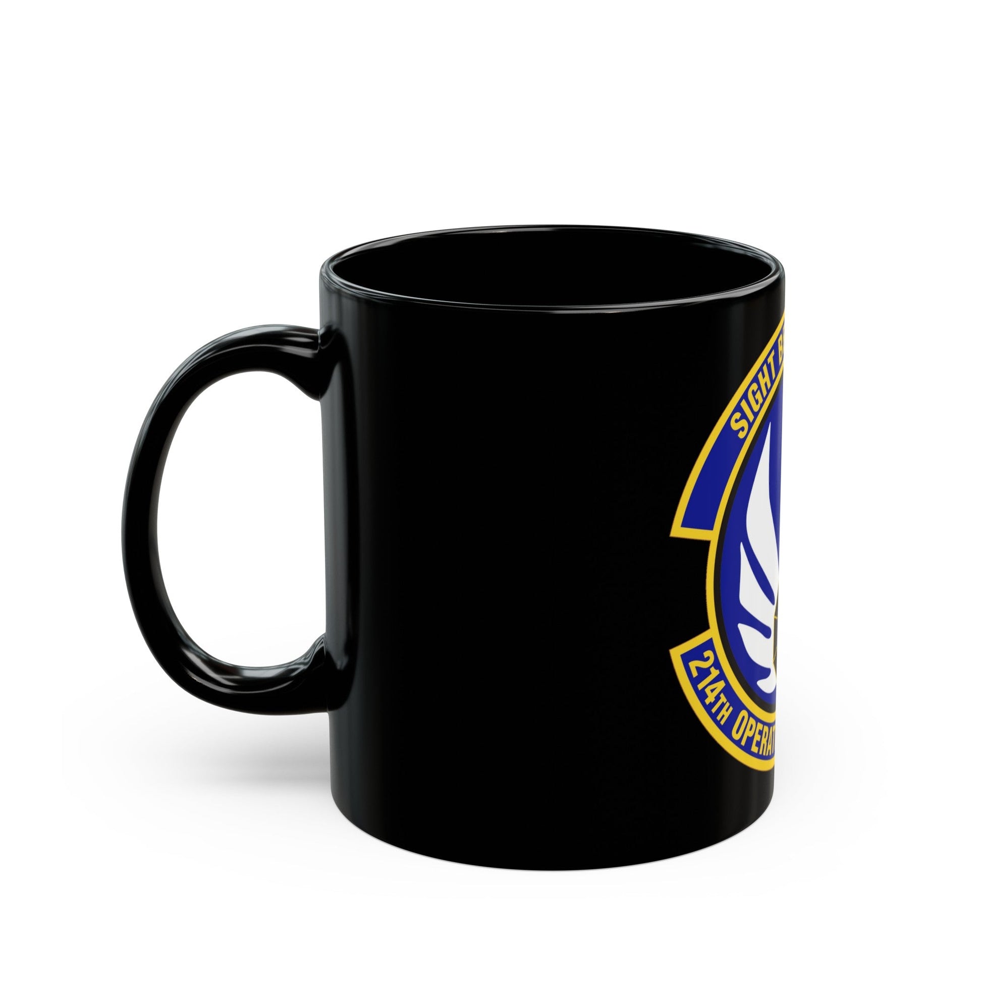 214th Operations Support Squadron (U.S. Air Force) Black Coffee Mug-The Sticker Space