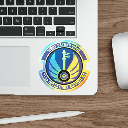 214th Operations Support Squadron (U.S. Air Force) Holographic STICKER Die-Cut Vinyl Decal-The Sticker Space