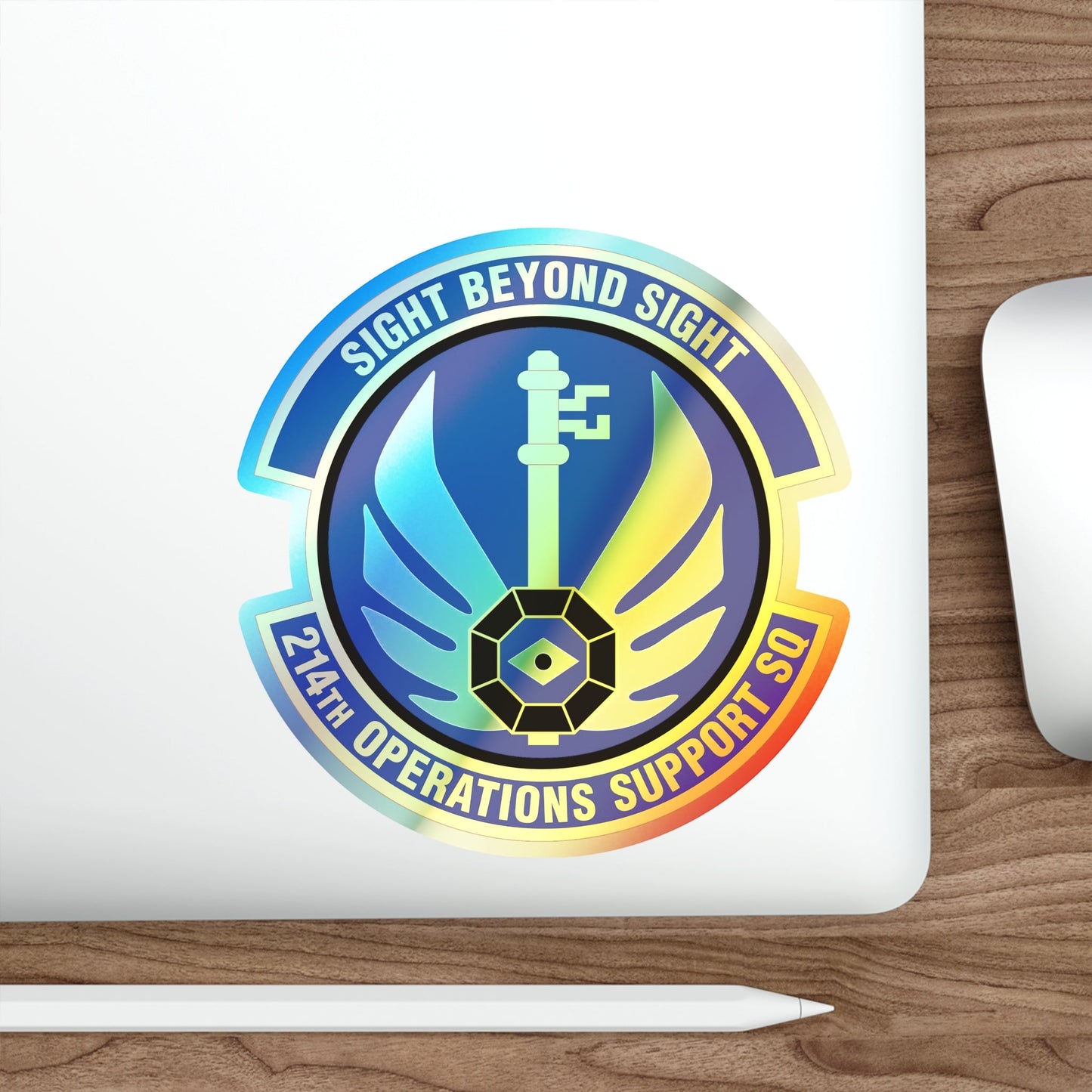 214th Operations Support Squadron (U.S. Air Force) Holographic STICKER Die-Cut Vinyl Decal-The Sticker Space