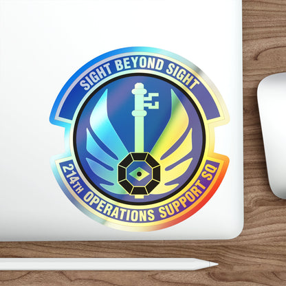 214th Operations Support Squadron (U.S. Air Force) Holographic STICKER Die-Cut Vinyl Decal-The Sticker Space