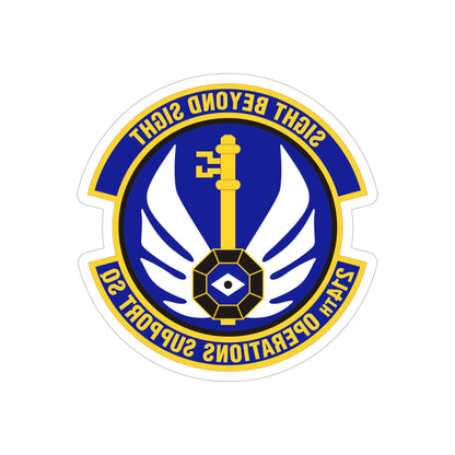 214th Operations Support Squadron (U.S. Air Force) REVERSE PRINT Transparent STICKER-5" × 5"-The Sticker Space