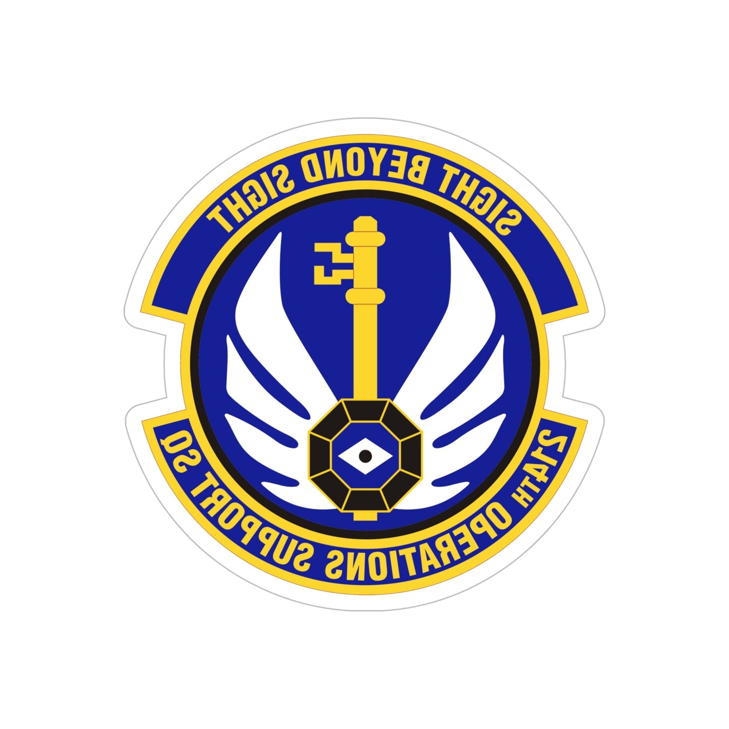 214th Operations Support Squadron (U.S. Air Force) REVERSE PRINT Transparent STICKER-6" × 6"-The Sticker Space