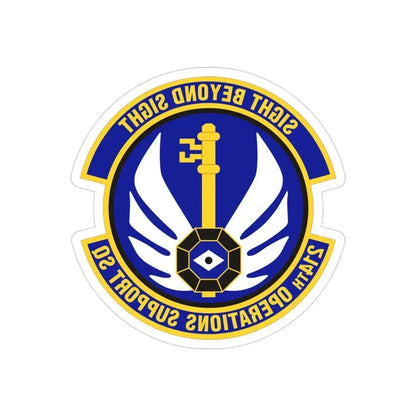 214th Operations Support Squadron (U.S. Air Force) REVERSE PRINT Transparent Die-Cut STICKER 3 Inch Die-Cut Transparent - The Sticker Space