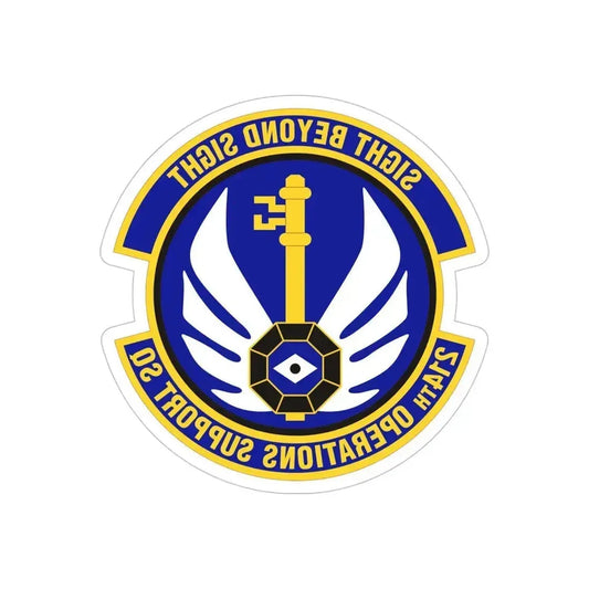 214th Operations Support Squadron (U.S. Air Force) REVERSE PRINT Transparent Die-Cut STICKER 6 Inch Die-Cut Transparent - The Sticker Space