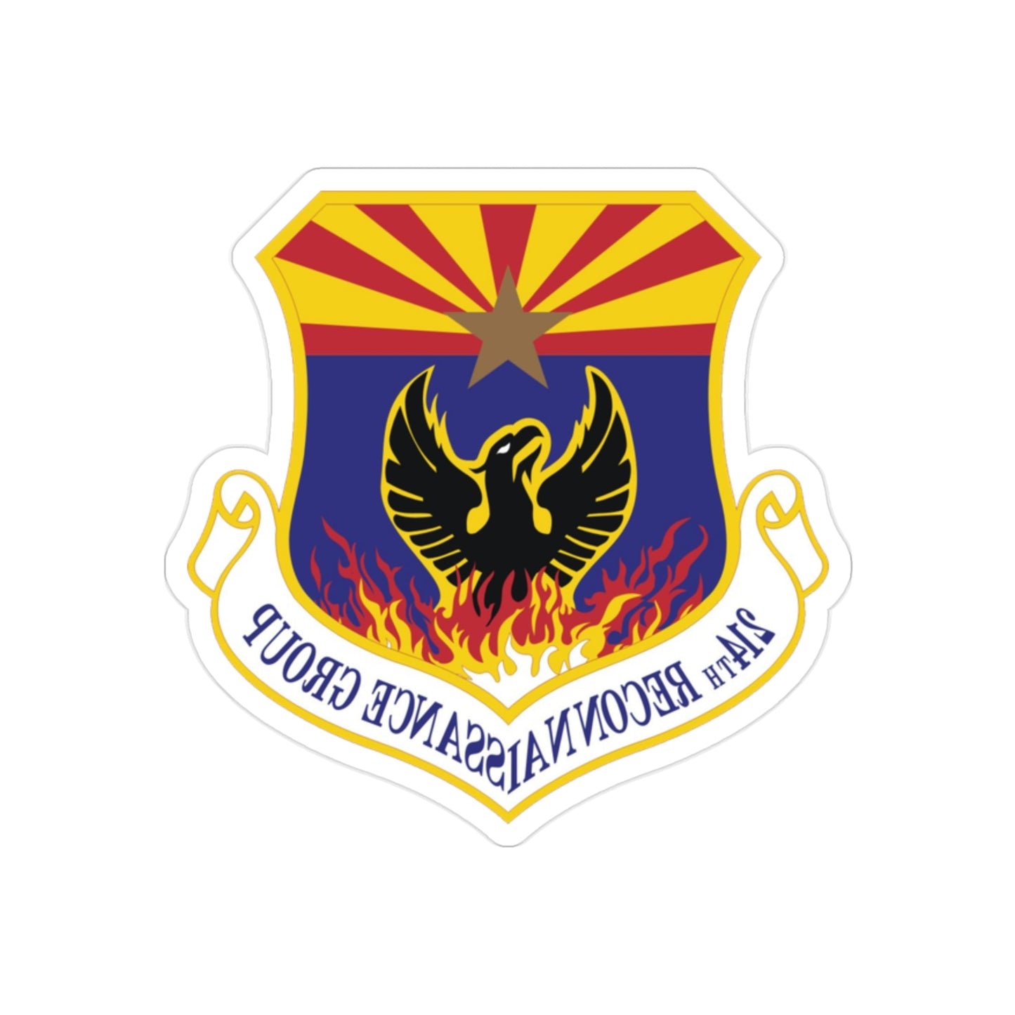 214th Reconnaissance Group (U.S. Air Force) REVERSE PRINT Transparent STICKER-2" × 2"-The Sticker Space