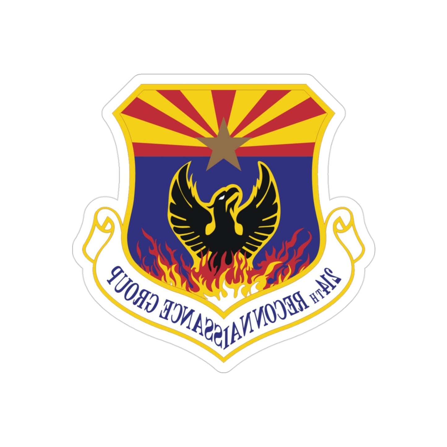 214th Reconnaissance Group (U.S. Air Force) REVERSE PRINT Transparent STICKER-3" × 3"-The Sticker Space