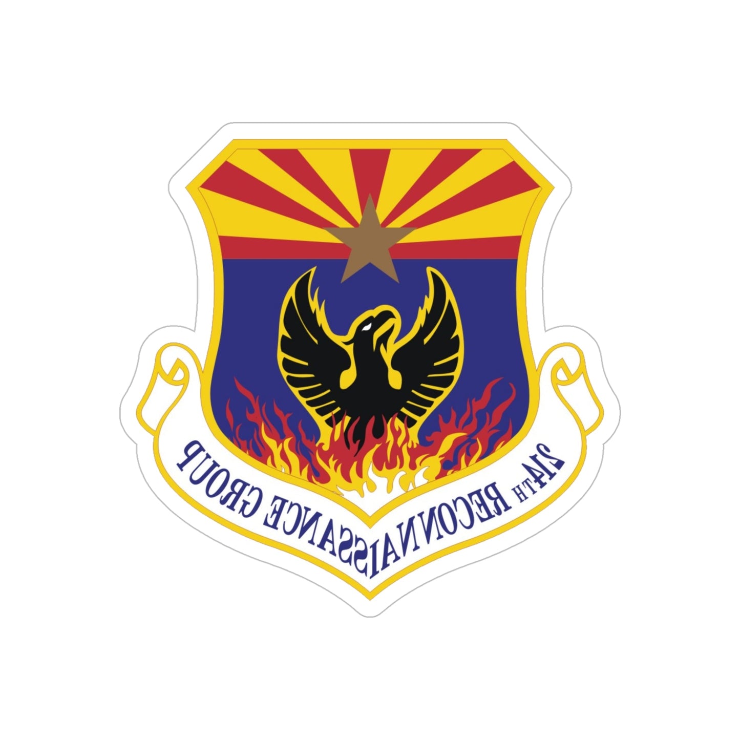 214th Reconnaissance Group (U.S. Air Force) REVERSE PRINT Transparent STICKER-5" × 5"-The Sticker Space