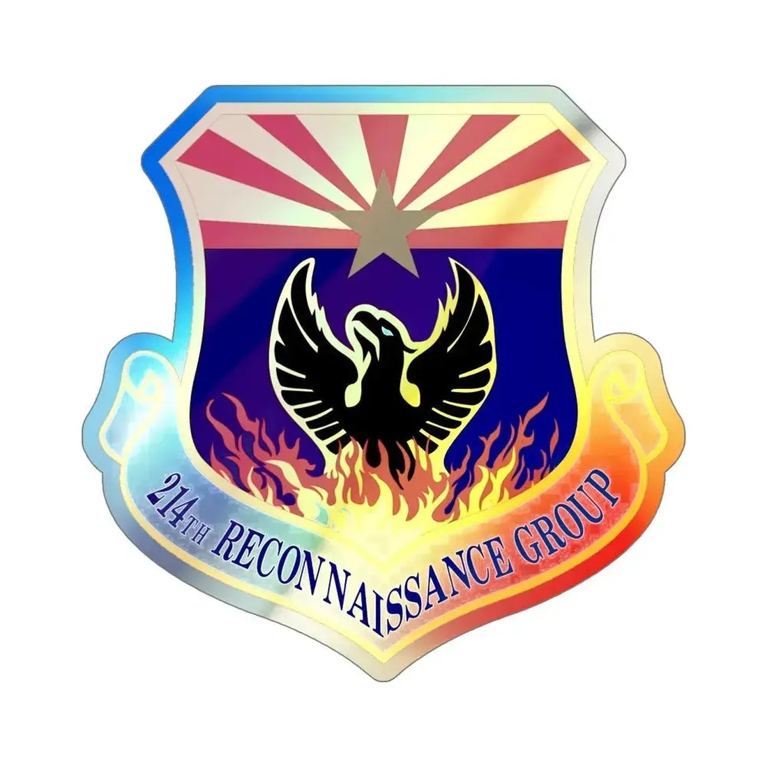 214th Reconnaissance Group (U.S. Air Force) Holographic STICKER Die-Cut Vinyl Decal 6 Inch Holographic - The Sticker Space