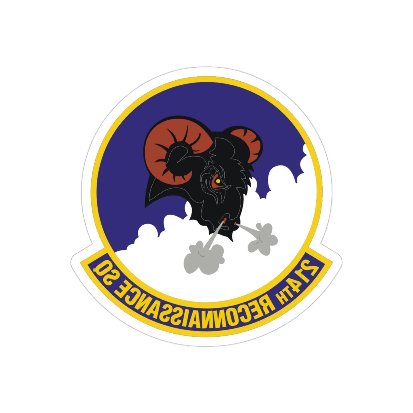 214th Reconnaissance Squadron (U.S. Air Force) REVERSE PRINT Transparent STICKER-3" × 3"-The Sticker Space