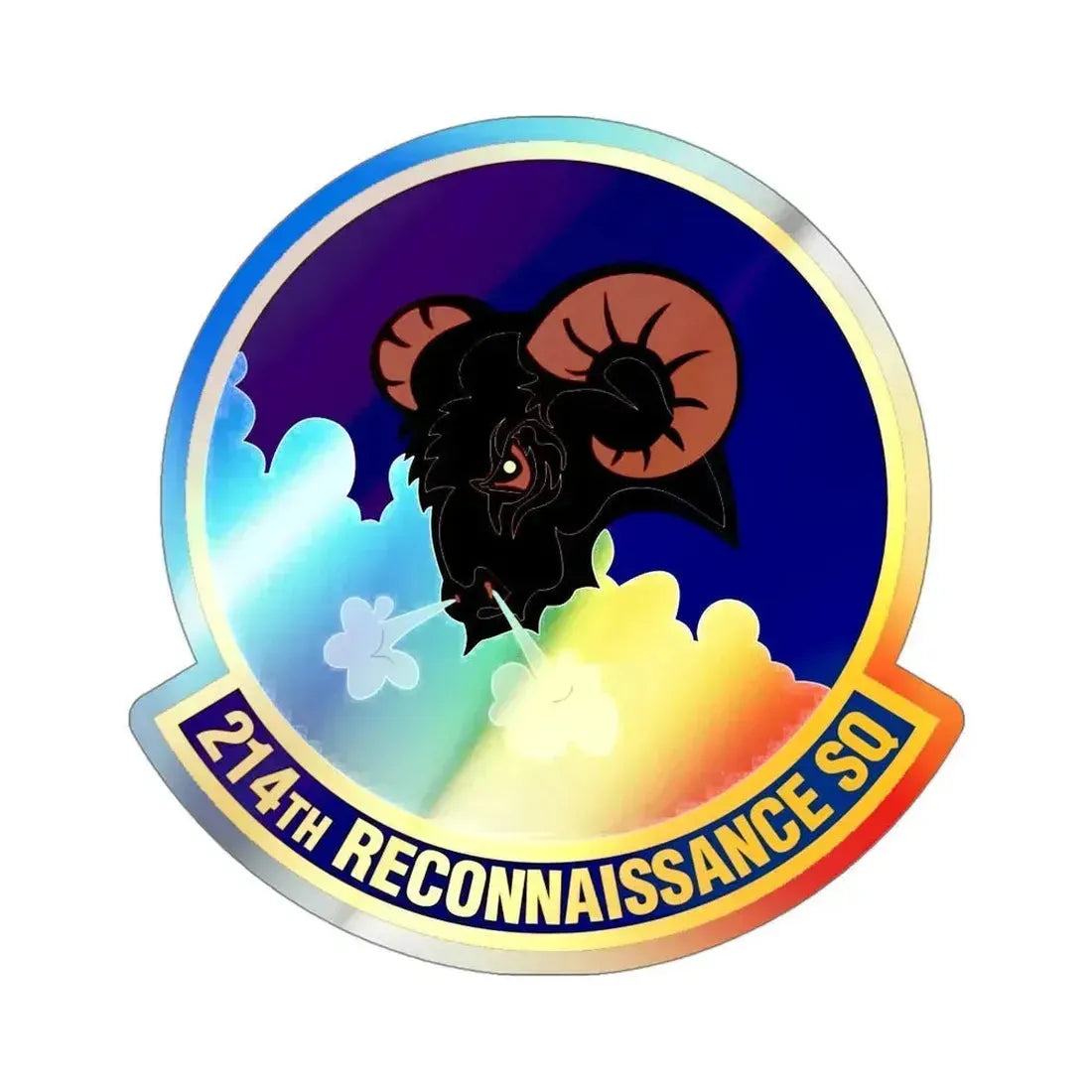 214th Reconnaissance Squadron (U.S. Air Force) Holographic STICKER Die-Cut Vinyl Decal 4 Inch Holographic - The Sticker Space