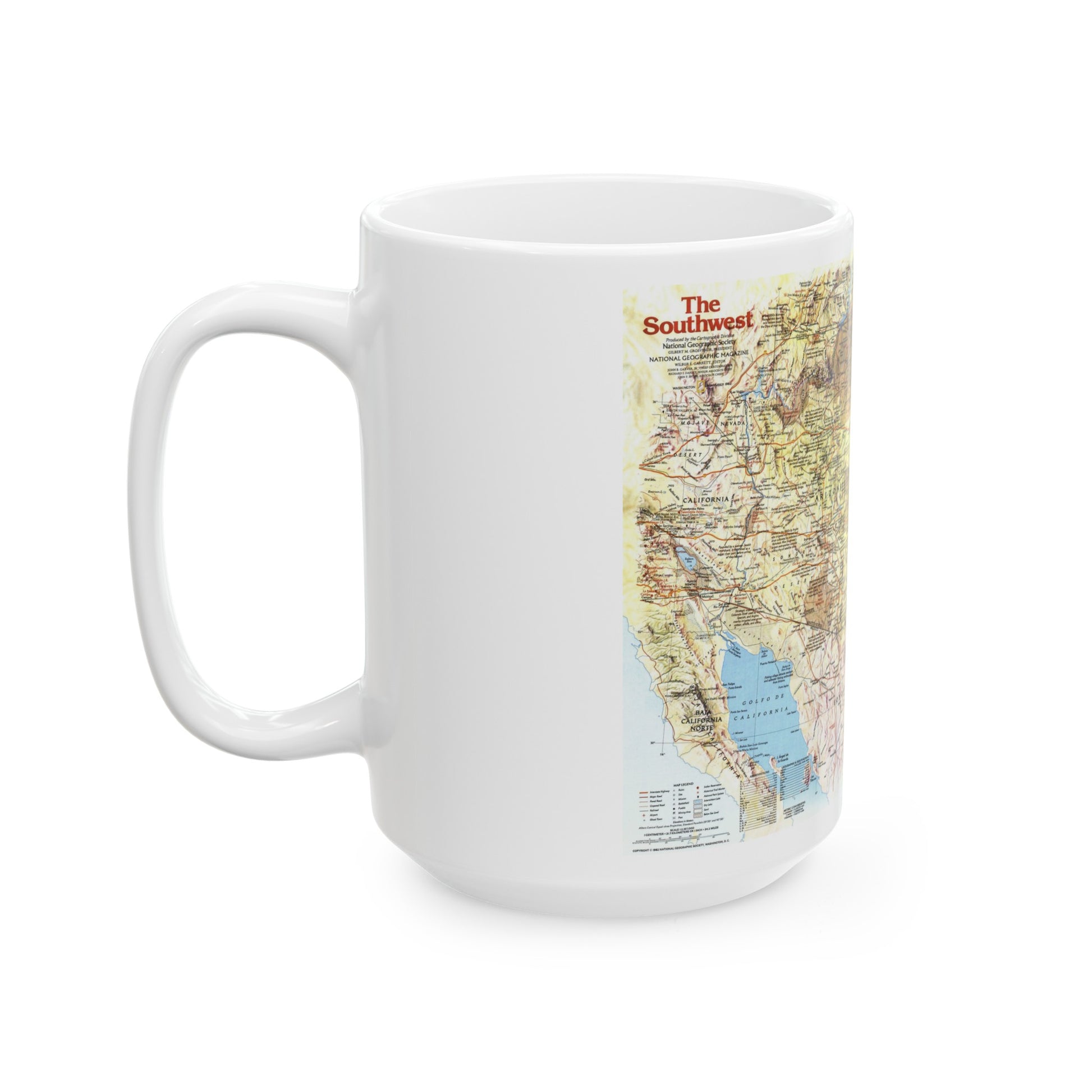 USA - Southwest 1 (1982) (Map) White Coffee Mug-The Sticker Space