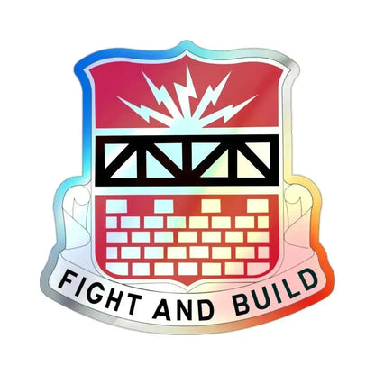216 Engineer Battalion (U.S. Army) Holographic STICKER Die-Cut Vinyl Decal 2 Inch Holographic - The Sticker Space