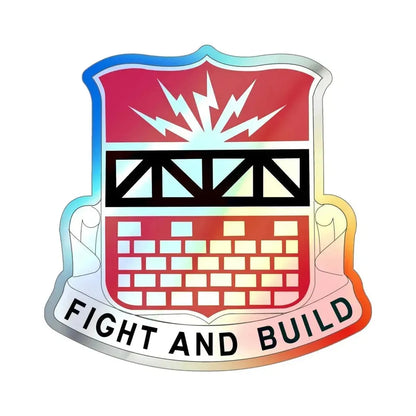216 Engineer Battalion (U.S. Army) Holographic STICKER Die-Cut Vinyl Decal 5 Inch Holographic - The Sticker Space