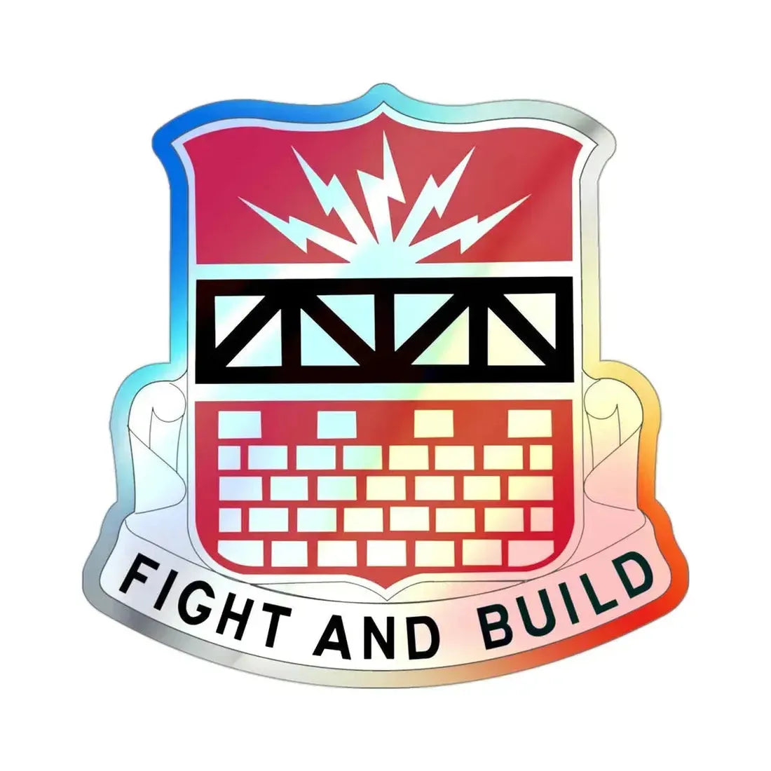 216 Engineer Battalion (U.S. Army) Holographic STICKER Die-Cut Vinyl Decal - The Sticker Space