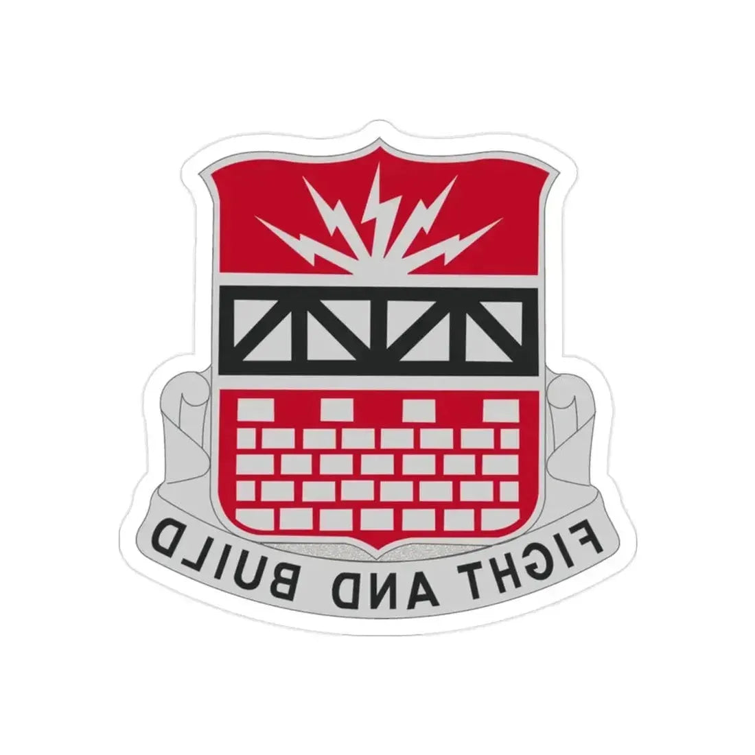 216 Engineer Battalion (U.S. Army) REVERSE PRINT Transparent Die-Cut STICKER 2 Inch Die-Cut Transparent - The Sticker Space