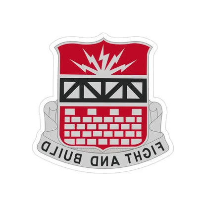 216 Engineer Battalion (U.S. Army) REVERSE PRINT Transparent Die-Cut STICKER 4 Inch Die-Cut Transparent - The Sticker Space