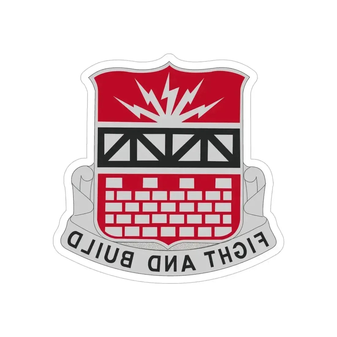 216 Engineer Battalion (U.S. Army) REVERSE PRINT Transparent Die-Cut STICKER 6 Inch Die-Cut Transparent - The Sticker Space