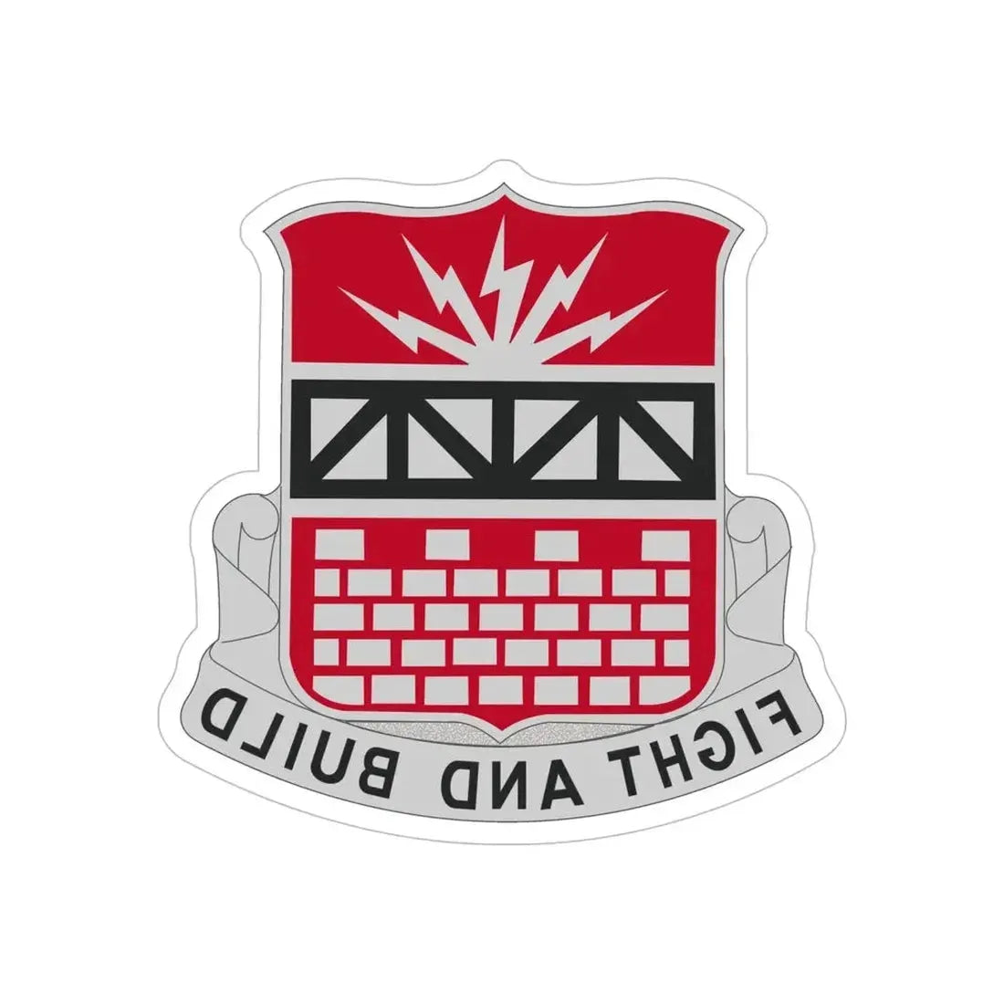 216 Engineer Battalion (U.S. Army) REVERSE PRINT Transparent Die-Cut STICKER - The Sticker Space