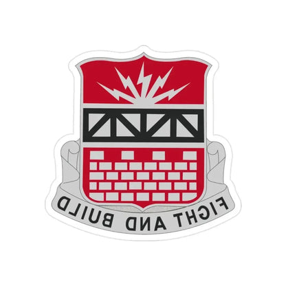 216 Engineer Battalion (U.S. Army) REVERSE PRINT Transparent Die-Cut STICKER - The Sticker Space