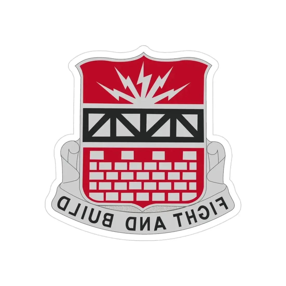 216 Engineer Battalion (U.S. Army) REVERSE PRINT Transparent Die-Cut STICKER - The Sticker Space