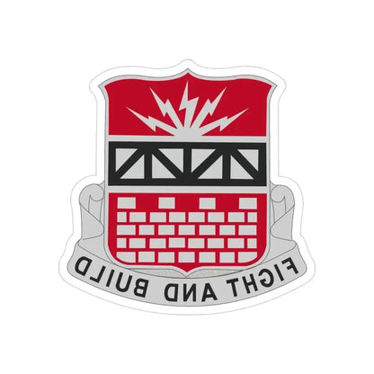 216 Engineer Battalion (U.S. Army) REVERSE PRINT Transparent Die-Cut STICKER - The Sticker Space