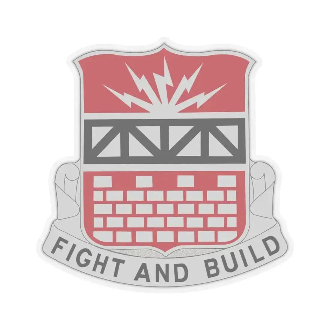 216 Engineer Battalion (U.S. Army) STICKER Vinyl Kiss-Cut Decal 4 Inch Transparent - The Sticker Space