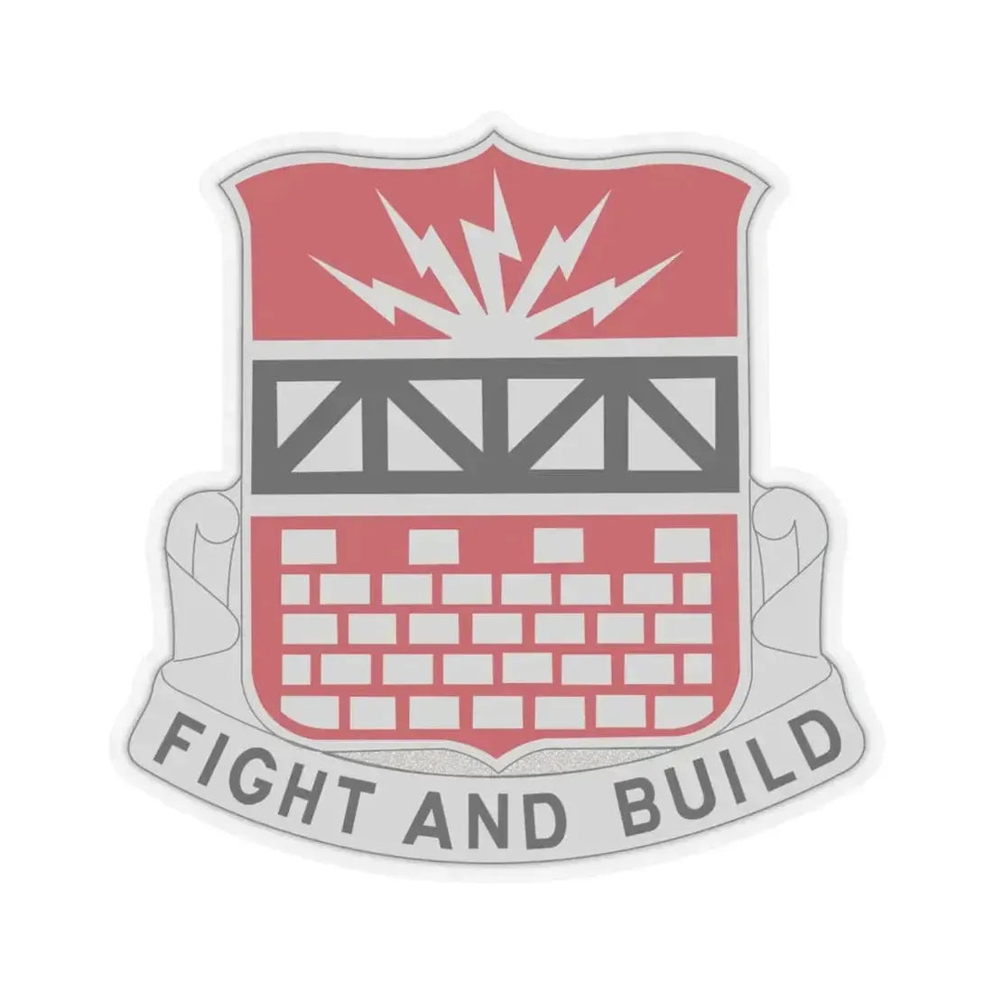 216 Engineer Battalion (U.S. Army) STICKER Vinyl Kiss-Cut Decal 6 Inch Transparent - The Sticker Space