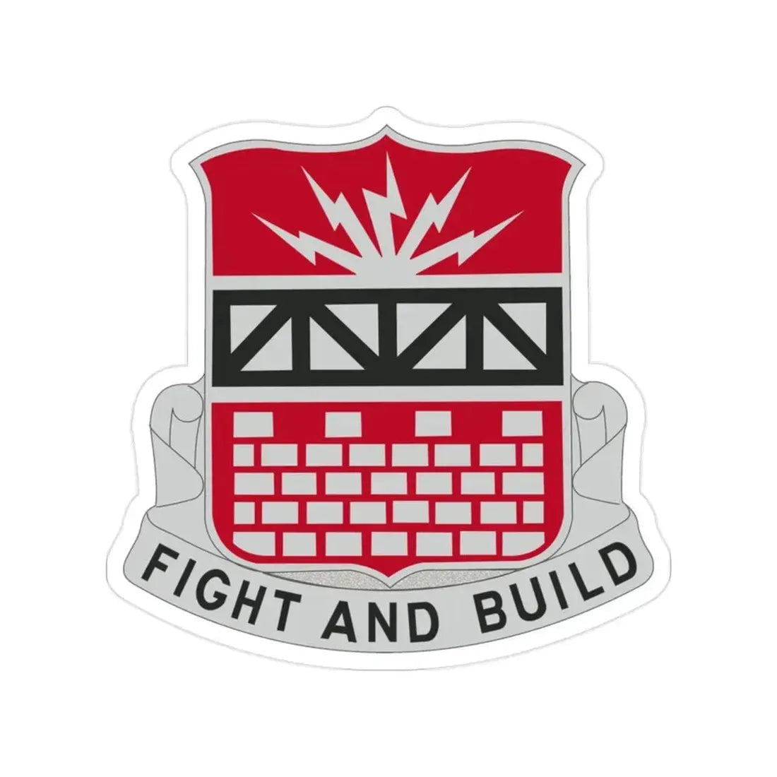 216 Engineer Battalion (U.S. Army) Transparent STICKER Die-Cut Vinyl Decal 2 Inch - The Sticker Space