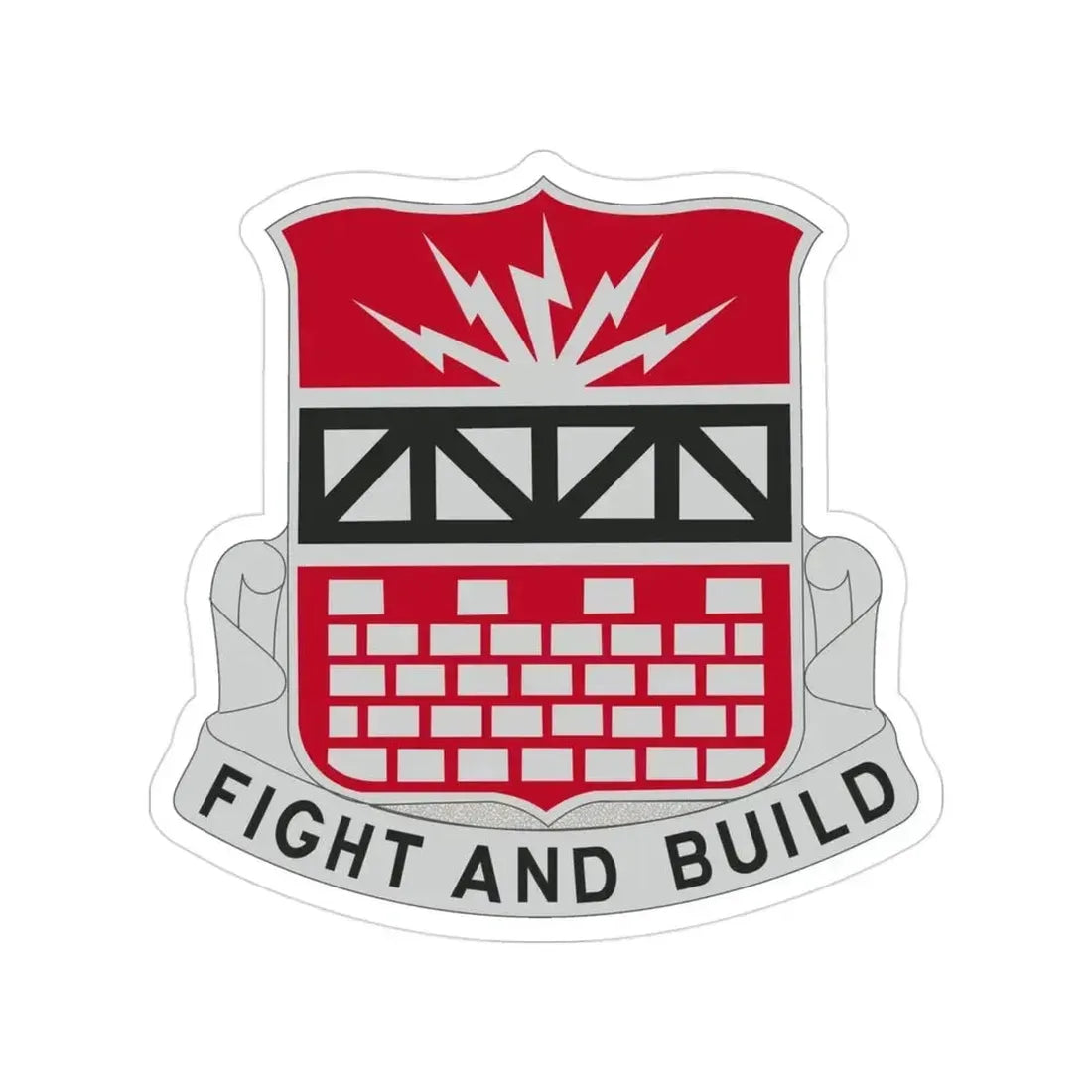 216 Engineer Battalion (U.S. Army) Transparent STICKER Die-Cut Vinyl Decal 3 Inch - The Sticker Space