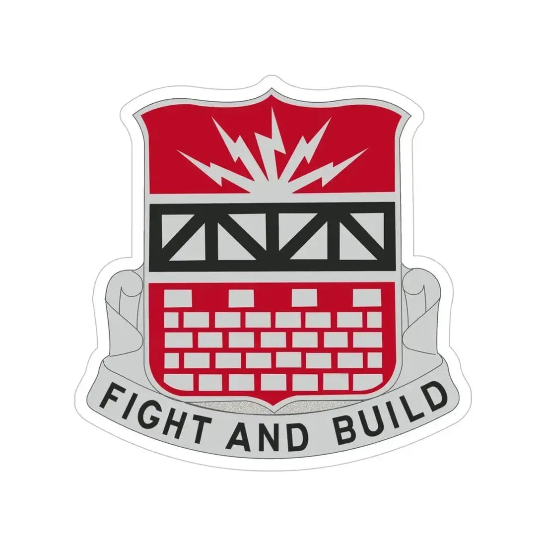 216 Engineer Battalion (U.S. Army) Transparent STICKER Die-Cut Vinyl Decal 5 Inch - The Sticker Space