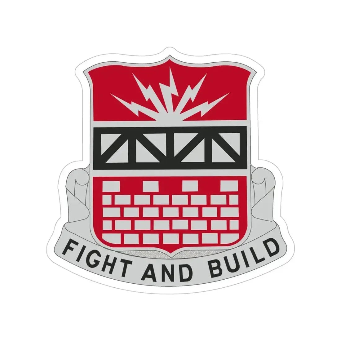 216 Engineer Battalion (U.S. Army) Transparent STICKER Die-Cut Vinyl Decal 6 Inch - The Sticker Space