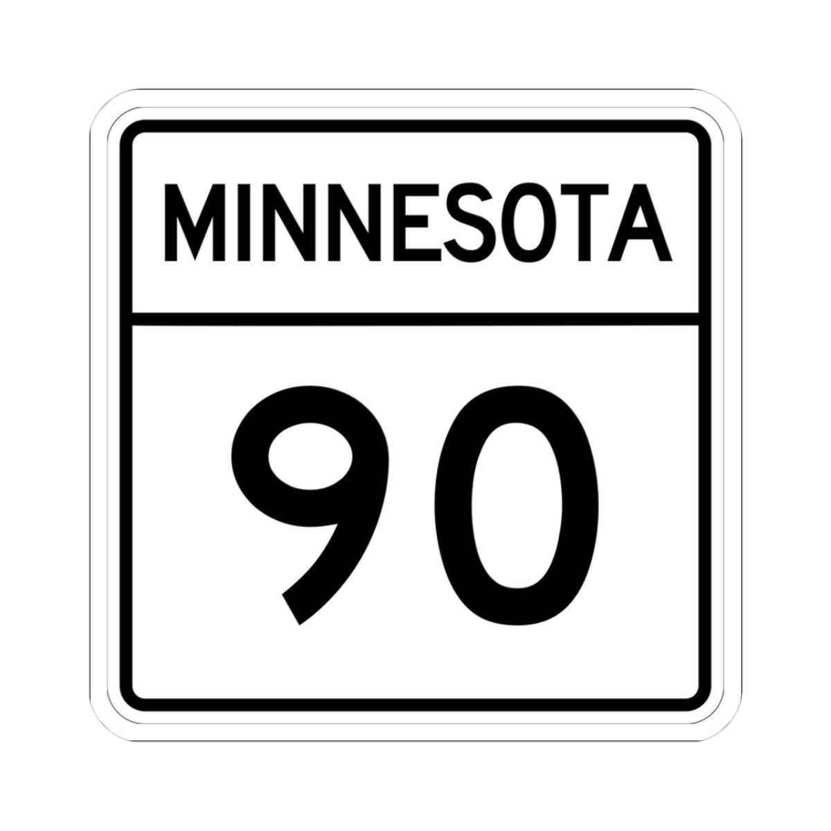 MN-90 1948 (Minnesota) (Road Sign) STICKER Vinyl Kiss-Cut Decal