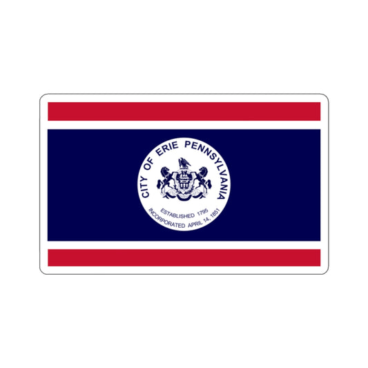 Flag of Erie, Pennsylvania - STICKER Vinyl Kiss-Cut Decal