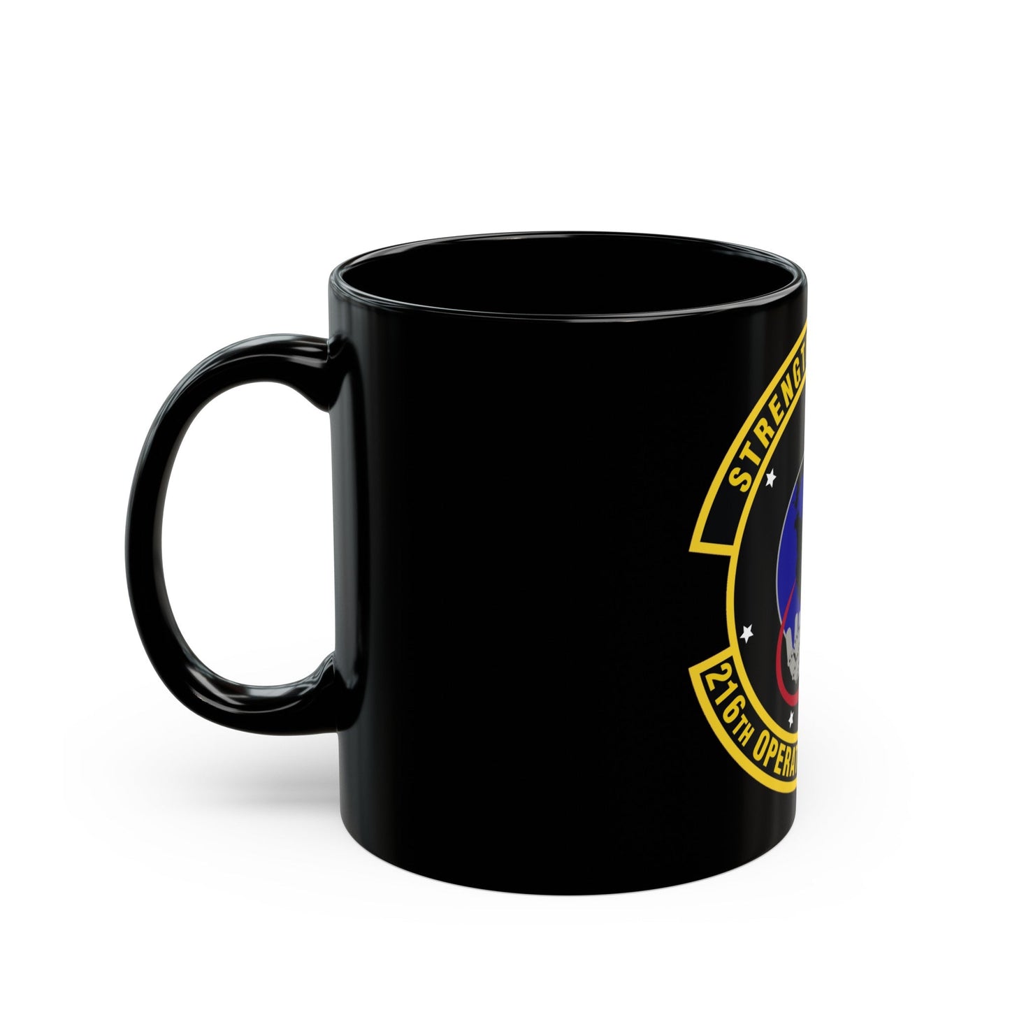 216th Operations Support Squadron (U.S. Air Force) Black Coffee Mug-The Sticker Space