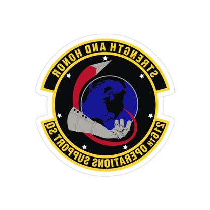 216th Operations Support Squadron (U.S. Air Force) REVERSE PRINT Transparent STICKER-2" × 2"-The Sticker Space