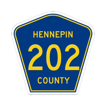Hennepin County 202 (Minnesota) (Road Sign) STICKER Vinyl Kiss-Cut Decal